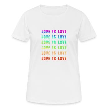 love is love,herzen,bunt,regenbogen,love - Frauen T-Shirt atmungsaktiv - Weiß - Vorne - AI Model Female 172 dark (172cm)