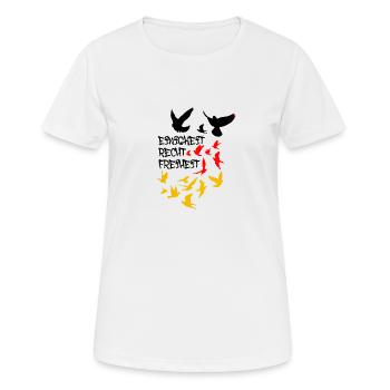 unity, right, freedom, germany, deaf - Women's Breathable T-Shirt - white - Front - AI Model Female 172 dark (172cm)