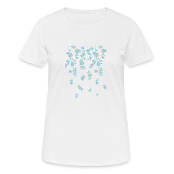 Fleurs, aquarelle, peinture, aquarelle, bleu - T-shirt respirant Femme - blanc - Devant - AI Model Female 172 dark (172cm)