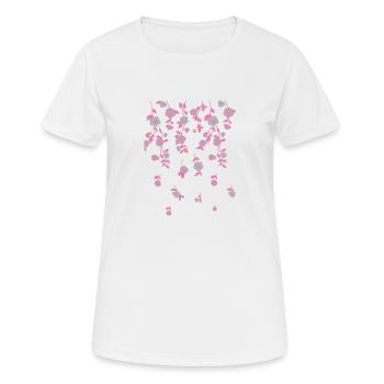 Fleurs, aquarelle, peinture, aquarelle, rose - T-shirt respirant Femme - blanc - Devant - AI Model Female 172 dark (172cm)