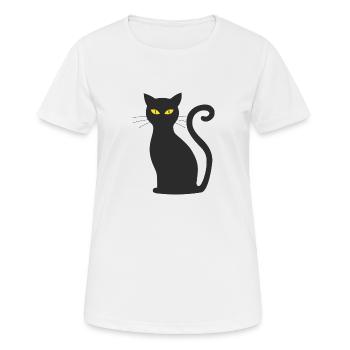 Black cat - Women's Breathable T-Shirt - white - Front - AI Model Female 172 dark (172cm)
