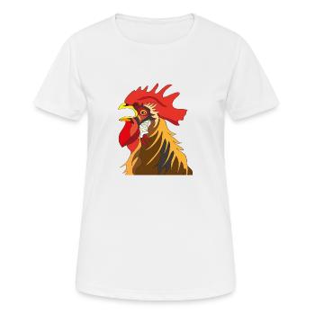 Hahn - Frauen T-Shirt atmungsaktiv - Weiß - Vorne - AI Model Female 172 dark (172cm)