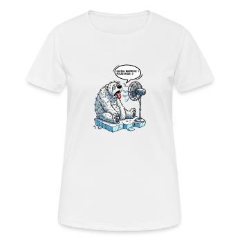 Global Warming Polar Bear Funny Climate Design - Frauen T-Shirt atmungsaktiv - Weiß - Vorne - AI Model Female 172 dark (172cm)