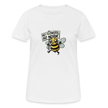 Abeille de protestation Pas de fleurs pas de travail Design - T-shirt respirant Femme - blanc - Devant - AI Model Female 172 dark (172cm)