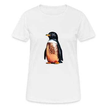 Pingouin,Paillettes,Paillettes,Or,Noir - T-shirt respirant Femme - blanc - Devant - AI Model Female 172 dark (172cm)