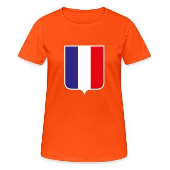 France - Frauen T-Shirt atmungsaktiv - Neonorange - Vorne - AI Model Female 172 dark (172cm)