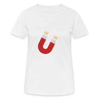 Symbole d’icône d’aimant - T-shirt respirant Femme - blanc - Devant - AI Model Female 172 dark (172cm)