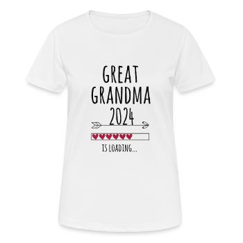 werdende Uroma 2024 Schwangerschaft Geschenk - Frauen T-Shirt atmungsaktiv - Weiß - Vorne - AI Model Female 172 dark (172cm)