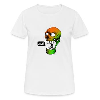 Crâne psychédélique - T-shirt respirant Femme - blanc - Devant - AI Model Female 172 dark (172cm)