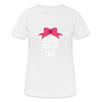 Ich bin hier der Chef Süße Schleife - Frauen T-Shirt atmungsaktiv - Weiß - Vorne - AI Model Female 172 dark (172cm)
