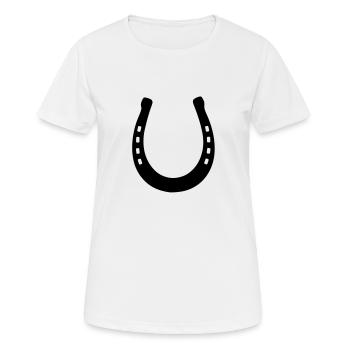 Fer à cheval - T-shirt respirant Femme - blanc - Devant - AI Model Female 172 dark (172cm)