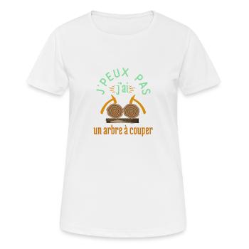 Je peux pas j'ai un arbre à couper - T-shirt respirant Femme - blanc - Devant - AI Model Female 172 dark (172cm)