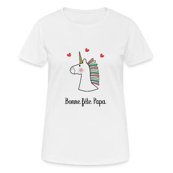 BONNE FÊTE PAPA. PAPA. FÊTE DES PÈRES. BONNE FÊTE - T-shirt respirant Femme - blanc - Devant - AI Model Female 172 dark (172cm)