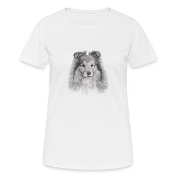 shetland sheepdog sheltie - Women's Breathable T-Shirt - white - Front - AI Model Female 172 dark (172cm)