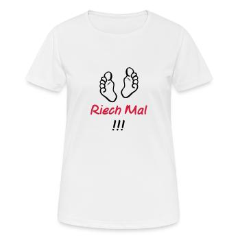 riech_mal - Frauen T-Shirt atmungsaktiv - Weiß - Vorne - AI Model Female 172 dark (172cm)