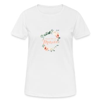 Team de la Mariée! Grün-Pastell-Kranz - Frauen T-Shirt atmungsaktiv - Weiß - Vorne - AI Model Female 172 dark (172cm)