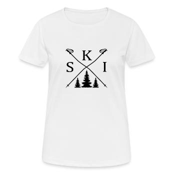 skifahrer ski pulverschnee skipiste - Frauen T-Shirt atmungsaktiv - Weiß - Vorne - AI Model Female 172 dark (172cm)
