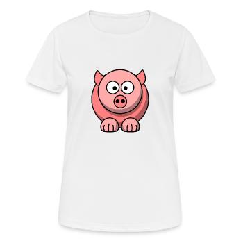 Cartoon Ferkel 2 - Frauen T-Shirt atmungsaktiv - Weiß - Vorne - AI Model Female 172 dark (172cm)