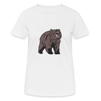 Grizzly - Bear - Bär - Frauen T-Shirt atmungsaktiv - Weiß - Vorne - AI Model Female 172 dark (172cm)