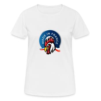 MADE IN FRANCE - T-shirt respirant Femme - blanc - Devant - AI Model Female 172 dark (172cm)