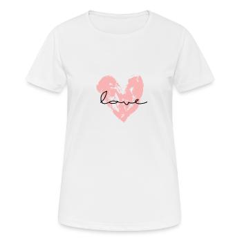 coeur d'amour - T-shirt respirant Femme - blanc - Devant - AI Model Female 172 dark (172cm)