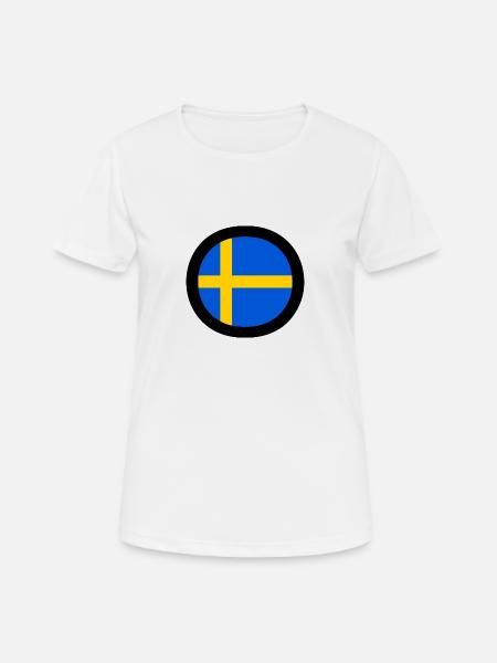 Schweden Flagge - Frauen T-Shirt atmungsaktiv - Weiß