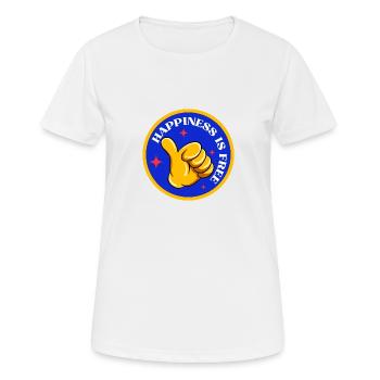 Happiness is free - T-shirt respirant Femme - blanc - Devant - AI Model Female 172 dark (172cm)