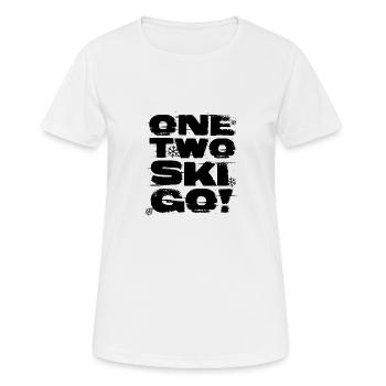 Ski - Frauen T-Shirt atmungsaktiv - Weiß - Vorne - AI Model Female 172 dark (172cm)