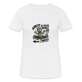 Arrête De Râler, Double ! - T-shirt respirant Femme - blanc - Devant - AI Model Female 172 dark (172cm)