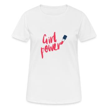 girl power - T-shirt respirant Femme - blanc - Devant - AI Model Female 172 dark (172cm)
