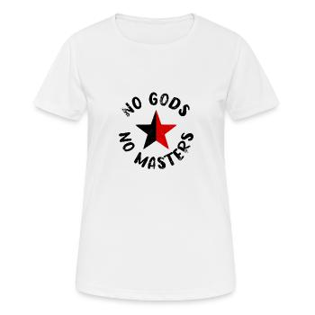 No Gods No Masters - Frauen T-Shirt atmungsaktiv - Weiß - Vorne - AI Model Female 172 dark (172cm)