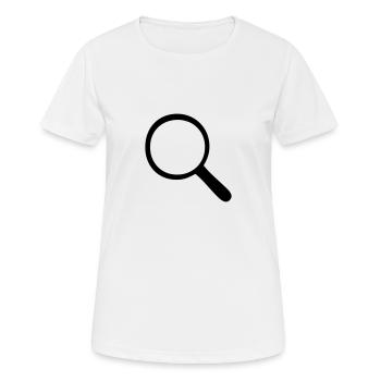 Lupe - Vergrößerungsglas - Frauen T-Shirt atmungsaktiv - Weiß - Vorne - AI Model Female 172 dark (172cm)