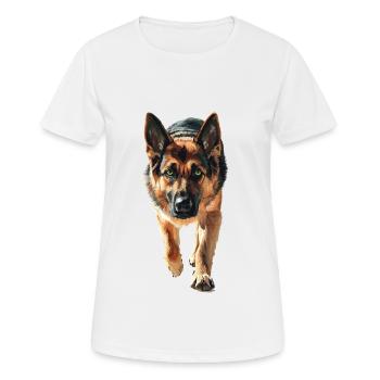 Deutscher Schäferhund - Frauen T-Shirt atmungsaktiv - Weiß - Vorne - AI Model Female 172 dark (172cm)