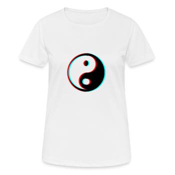 Yin Yang 3d Effect Filter tik tok peace - Frauen T-Shirt atmungsaktiv - Weiß - Vorne - AI Model Female 172 dark (172cm)