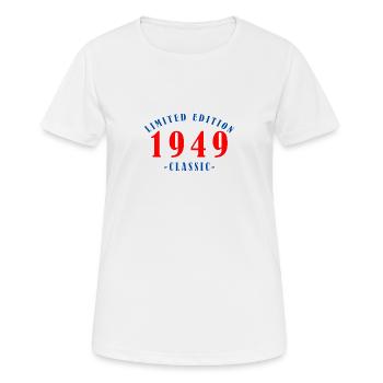 1949 Geburtsjahr - Frauen T-Shirt atmungsaktiv - Weiß - Vorne - AI Model Female 172 dark (172cm)
