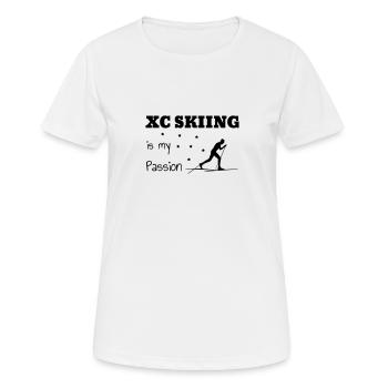 Langlaufen / Langlauf / eislaufen / Langläufer - Frauen T-Shirt atmungsaktiv - Weiß - Vorne - AI Model Female 172 dark (172cm)