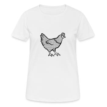 Huhn - Frauen T-Shirt atmungsaktiv - Weiß - Vorne - AI Model Female 172 dark (172cm)