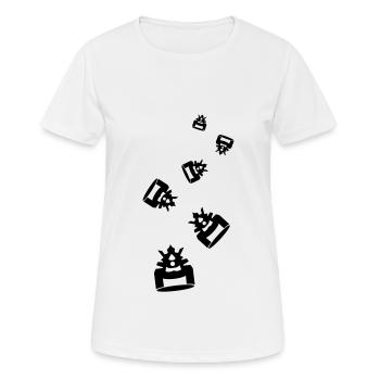 Samurai Helm - Frauen T-Shirt atmungsaktiv - Weiß - Vorne - AI Model Female 172 dark (172cm)
