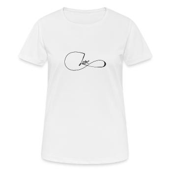 Infinity Love - Frauen T-Shirt atmungsaktiv - Weiß - Vorne - AI Model Female 172 dark (172cm)