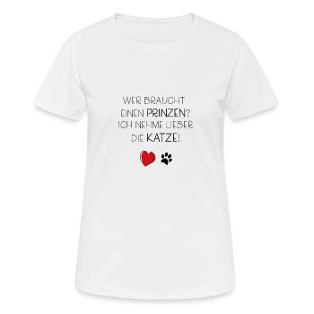 Katze Katzen Kater Geschenk Liebe Siam Maine Coon - Frauen T-Shirt atmungsaktiv - Weiß - Vorne - AI Model Female 172 dark (172cm)