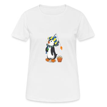 Winter Pinguin Eisfischen Polar Angler Köder - Frauen T-Shirt atmungsaktiv - Weiß - Vorne - AI Model Female 172 dark (172cm)