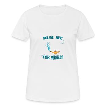 Wunderlampe Reiben Für Wünsche Gini Flaschengeist - Frauen T-Shirt atmungsaktiv - Weiß - Vorne - AI Model Female 172 dark (172cm)