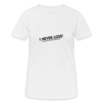 ne jamais perdre - T-shirt respirant Femme - blanc - Devant - AI Model Female 172 dark (172cm)