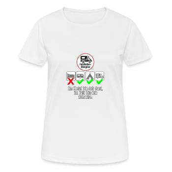 Im Hotel bin ich Gast, im Zelt bin ich zuhause. - Frauen T-Shirt atmungsaktiv - Weiß - Vorne - AI Model Female 172 dark (172cm)