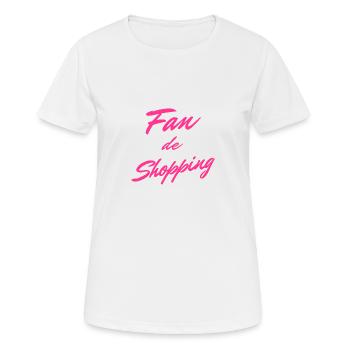 Fan de Shopping - T-shirt respirant Femme - blanc - Devant - AI Model Female 172 dark (172cm)