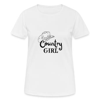 Country chapeau - T-shirt respirant Femme - blanc - Devant - AI Model Female 172 dark (172cm)