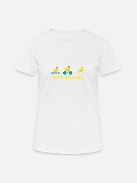 Triathlon Chick - Frauen T-Shirt atmungsaktiv - Weiß