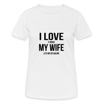 Ma femme peut aller me voile - T-shirt respirant Femme - blanc - Devant - AI Model Female 172 dark (172cm)
