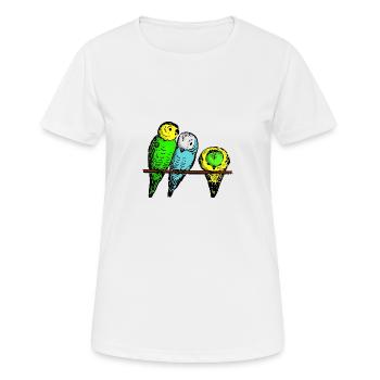 Wellensittiche - Frauen T-Shirt atmungsaktiv - Weiß - Vorne - AI Model Female 172 dark (172cm)