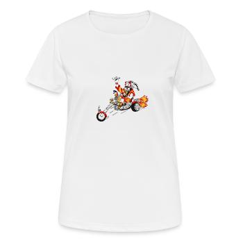 Moto, Wiltsch, Frech, Suisse, Camping - T-shirt respirant Femme - blanc - Devant - AI Model Female 172 dark (172cm)